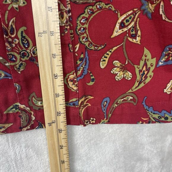 Vtg Appleseeds Women's P/L Burgundy Paisley Corduroy Shacket Boho Twee Phoebe - Picture 11 of 15